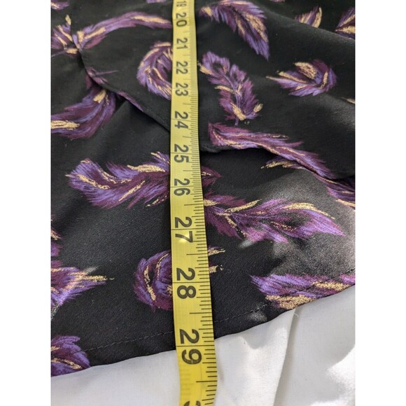 LANE BRYANT Top Women's Plus Sz 22 Blouse Black Purple Laceup Boho Peasant Shirt - Picture 15 of 15